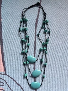 Turquoise 3 Multi-Strand Bead Necklace